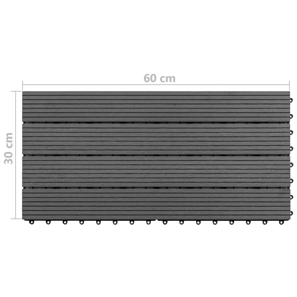 WPC Tiles 60x30 cm 6 pcs 1m² Grey- Flooring & Carpet - HomeShopIreland - Home Shop Ireland - Flooring & Carpet - WPC Tiles 60x30 cm 6 pcs 1mÂ² Grey