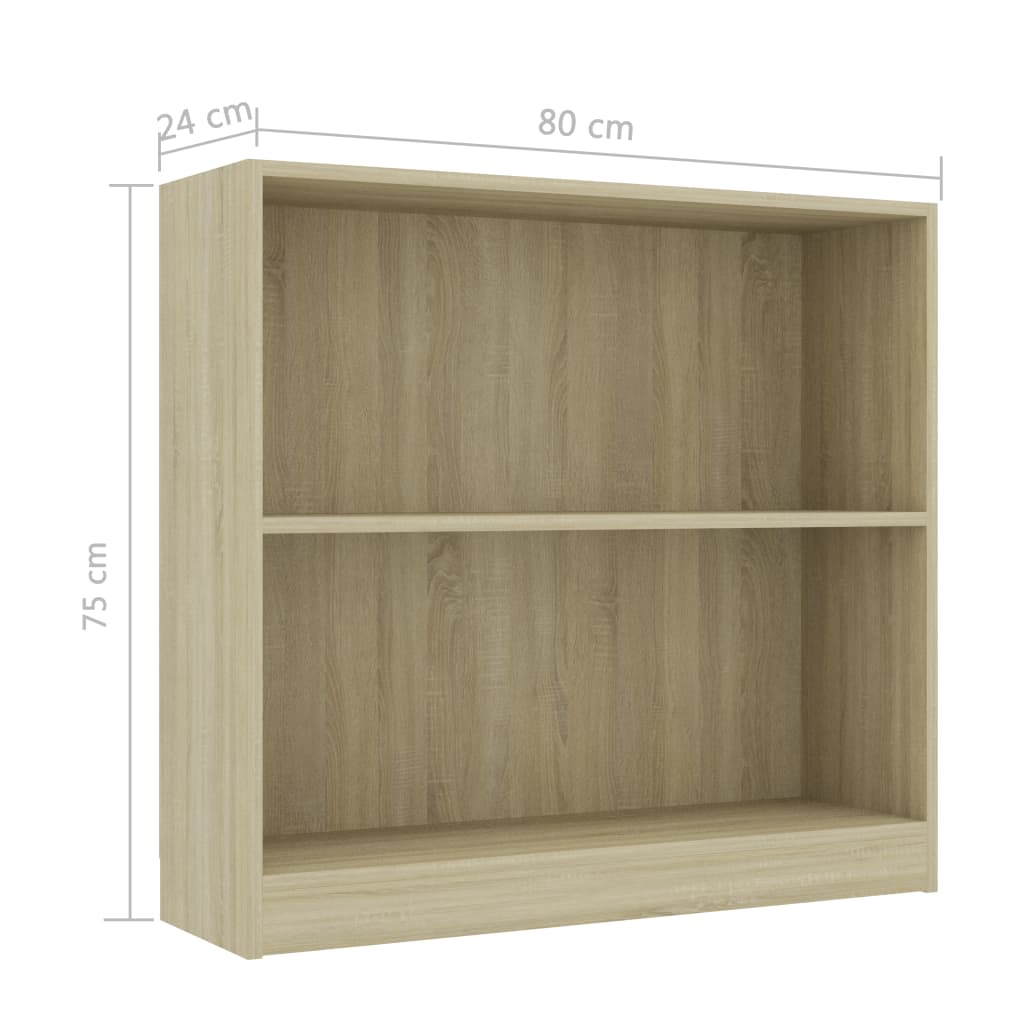Bookshelf Sonoma Oak 80x24x75 cm Chipboard- Bookcases & Standing Shelves - HomeShopIreland - Home Shop Ireland - Bookcases & Standing Shelves - Bookshelf Sonoma Oak 80x24x75 cm Chipboard