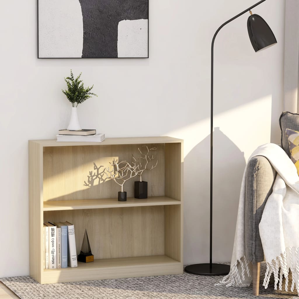 Bookshelf Sonoma Oak 80x24x75 cm Chipboard- Bookcases & Standing Shelves - HomeShopIreland - Home Shop Ireland - Bookcases & Standing Shelves - Bookshelf Sonoma Oak 80x24x75 cm Chipboard