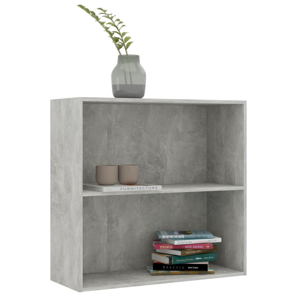 2-Tier Book Cabinet Concrete Grey 80x30x76.5 cm Chipboard- Bookcases & Standing Shelves - HomeShopIreland - Home Shop Ireland - Bookcases & Standing Shelves - 2-Tier Book Cabinet Concrete Grey 80x30x76.5 cm Chipboard