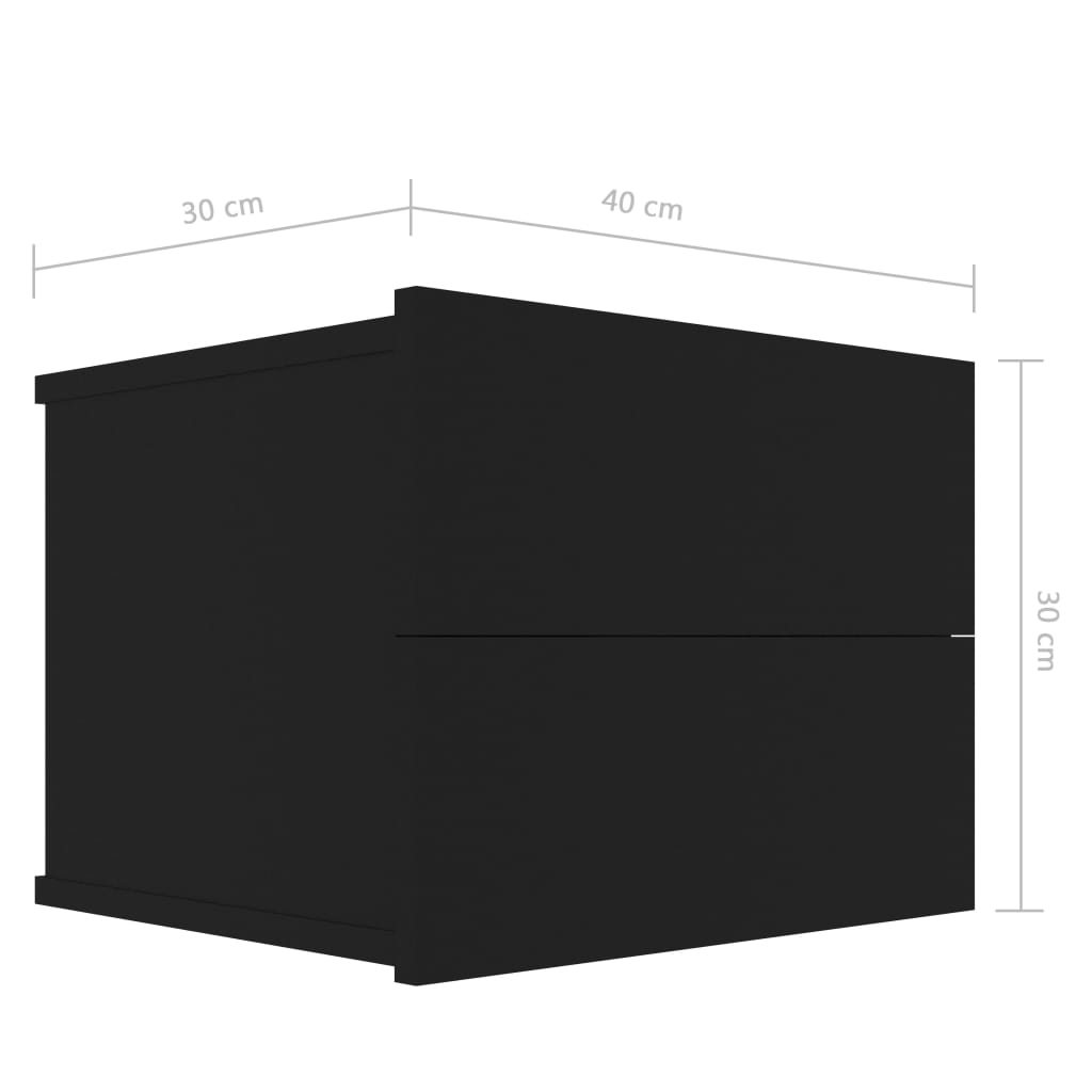 Bedside Cabinet Black 40x30x30 cm Chipboard- Bedside Tables - HomeShopIreland - Home Shop Ireland - Bedside Tables - Bedside Cabinet Black 40x30x30 cm Chipboard