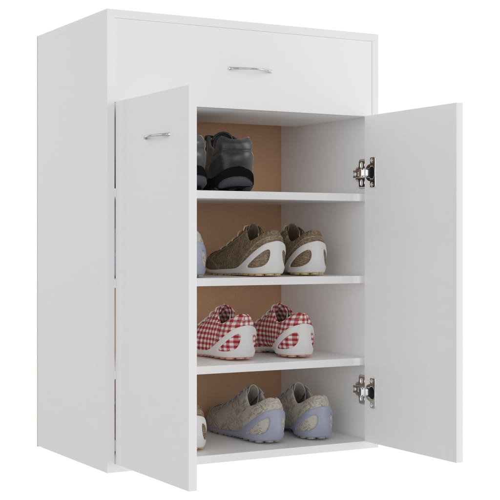 Shoe Cabinet White 60x35x84 cm Chipboard- Shoe Racks & Organisers - HomeShopIreland - Home Shop Ireland - Shoe Racks & Organisers - Shoe Cabinet White 60x35x84 cm Chipboard