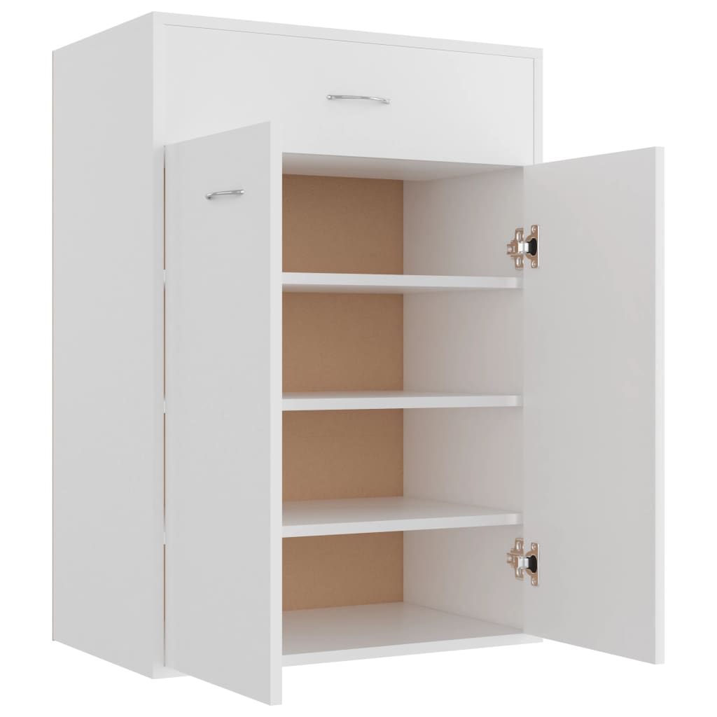 Shoe Cabinet White 60x35x84 cm Chipboard- Shoe Racks & Organisers - HomeShopIreland - Home Shop Ireland - Shoe Racks & Organisers - Shoe Cabinet White 60x35x84 cm Chipboard