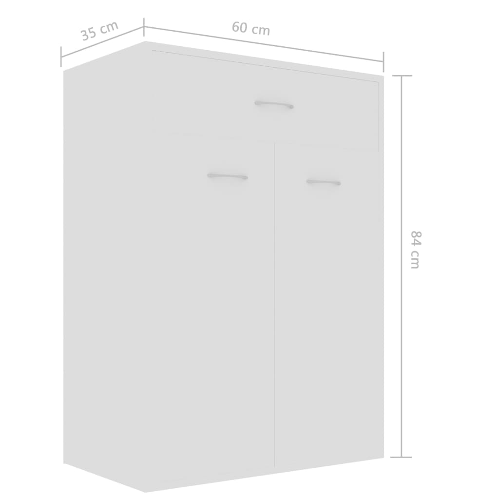 Shoe Cabinet White 60x35x84 cm Chipboard- Shoe Racks & Organisers - HomeShopIreland - Home Shop Ireland - Shoe Racks & Organisers - Shoe Cabinet White 60x35x84 cm Chipboard