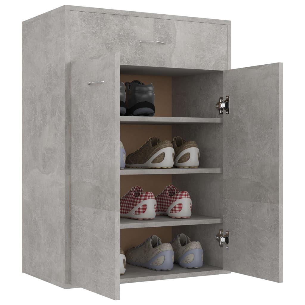 Shoe Cabinet Concrete Grey 60x35x84 cm Chipboard- Shoe Racks & Organisers - HomeShopIreland - Home Shop Ireland - Shoe Racks & Organisers - Shoe Cabinet Concrete Grey 60x35x84 cm Chipboard