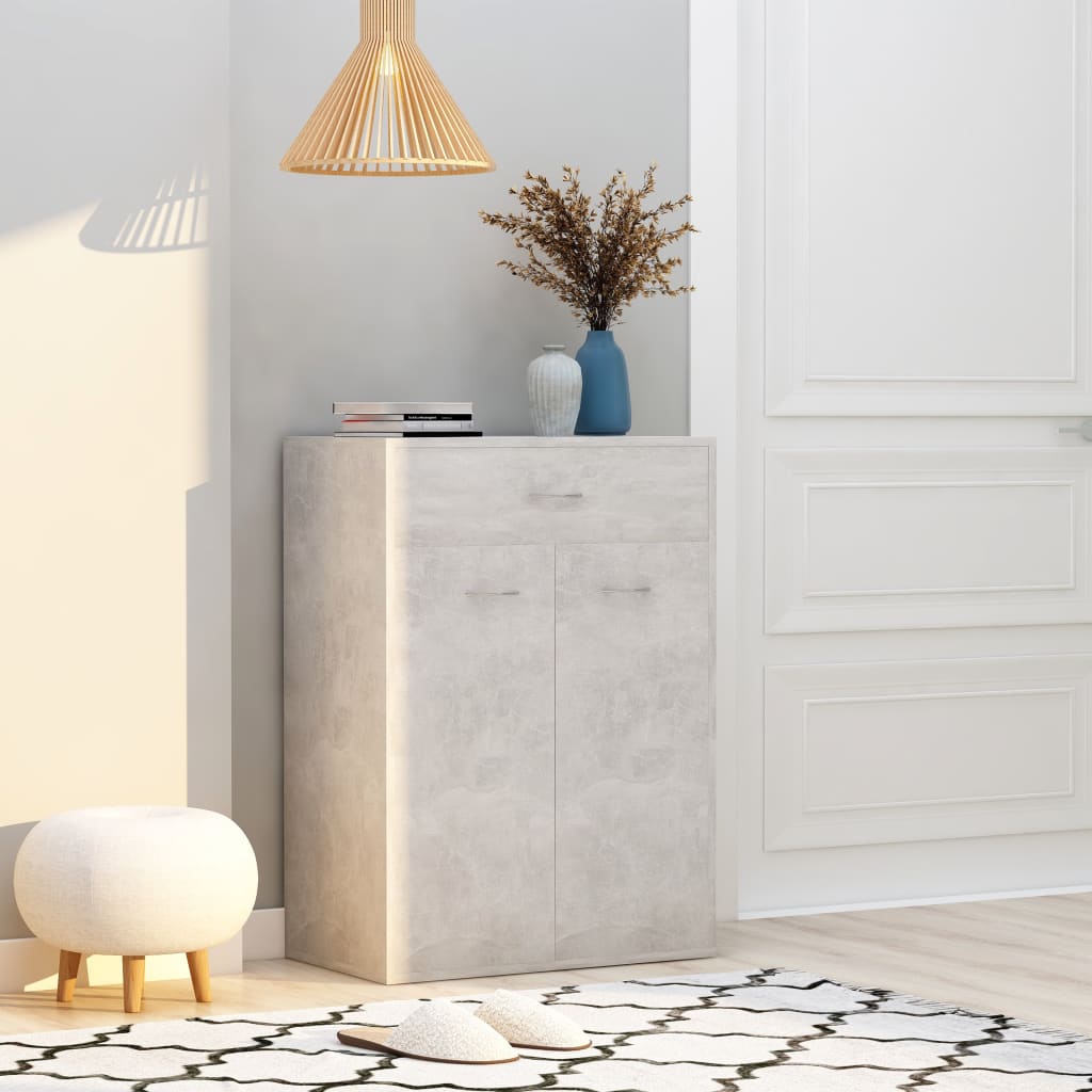 Shoe Cabinet Concrete Grey 60x35x84 cm Chipboard- Shoe Racks & Organisers - HomeShopIreland - Home Shop Ireland - Shoe Racks & Organisers - Shoe Cabinet Concrete Grey 60x35x84 cm Chipboard