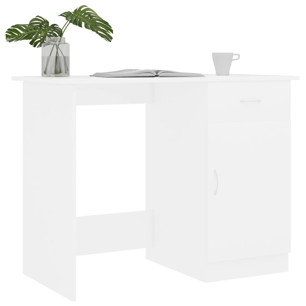 Desk White 100x50x76 cm Chipboard- Desks - HomeShopIreland - Home Shop Ireland - Desks - Desk White 100x50x76 cm Chipboard