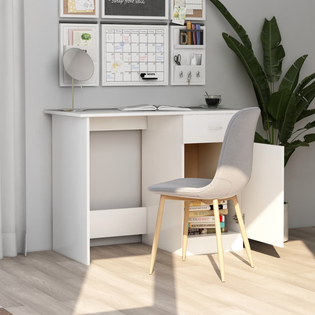 Desk White 100x50x76 cm Chipboard- Desks - HomeShopIreland - Home Shop Ireland - Desks - Desk White 100x50x76 cm Chipboard