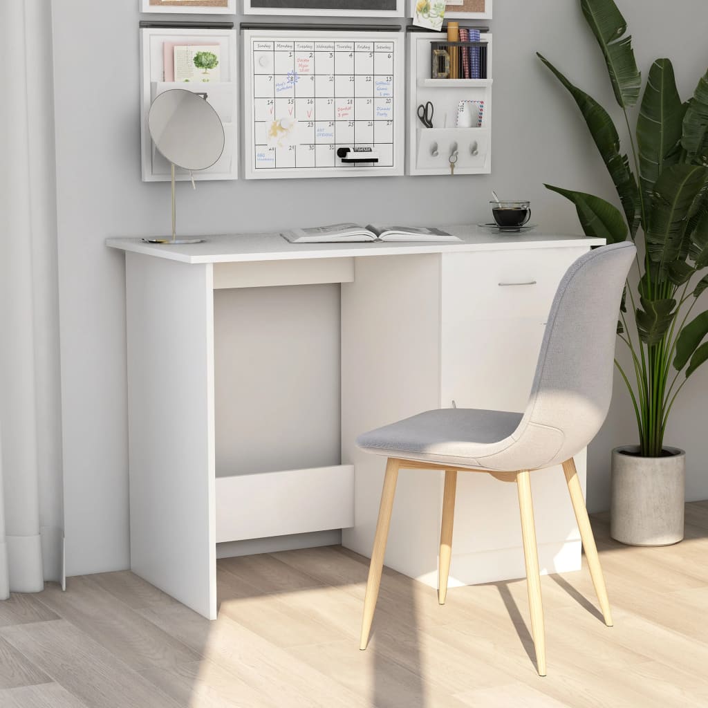 Desk White 100x50x76 cm Chipboard- Desks - HomeShopIreland - Home Shop Ireland - Desks - Desk White 100x50x76 cm Chipboard