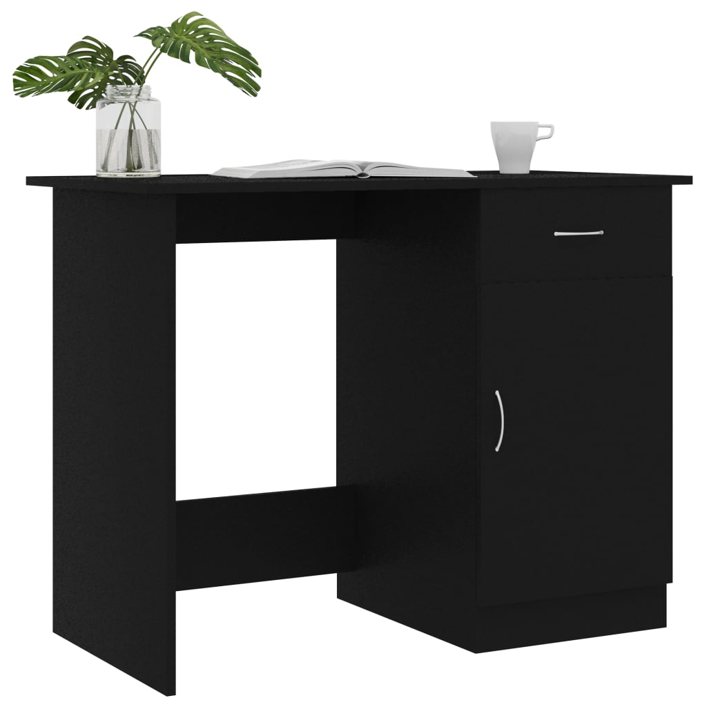 Desk Black 100x50x76 cm Chipboard- Desks - HomeShopIreland - Home Shop Ireland - Desks - Desk Black 100x50x76 cm Chipboard