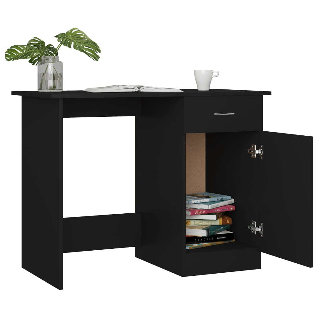 Desk Black 100x50x76 cm Chipboard- Desks - HomeShopIreland - Home Shop Ireland - Desks - Desk Black 100x50x76 cm Chipboard