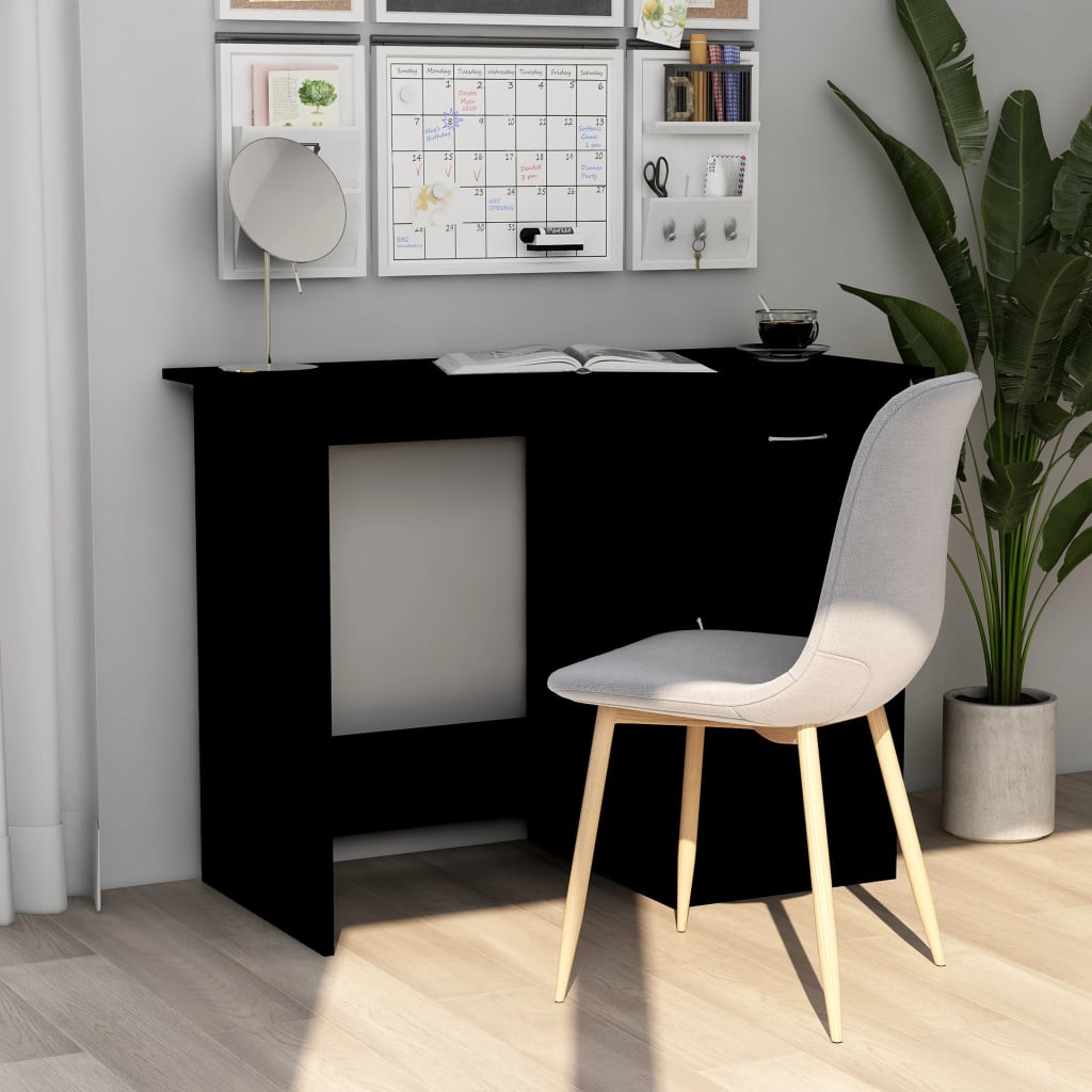 Desk Black 100x50x76 cm Chipboard- Desks - HomeShopIreland - Home Shop Ireland - Desks - Desk Black 100x50x76 cm Chipboard