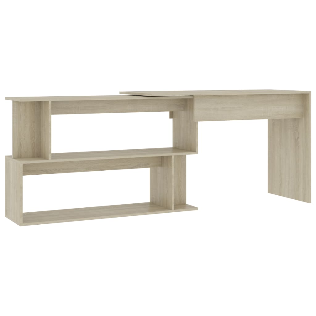 Corner Desk Sonoma Oak 200x50x76 cm Chipboard- Desks - HomeShopIreland - Home Shop Ireland - Desks - Corner Desk Sonoma Oak 200x50x76 cm Chipboard
