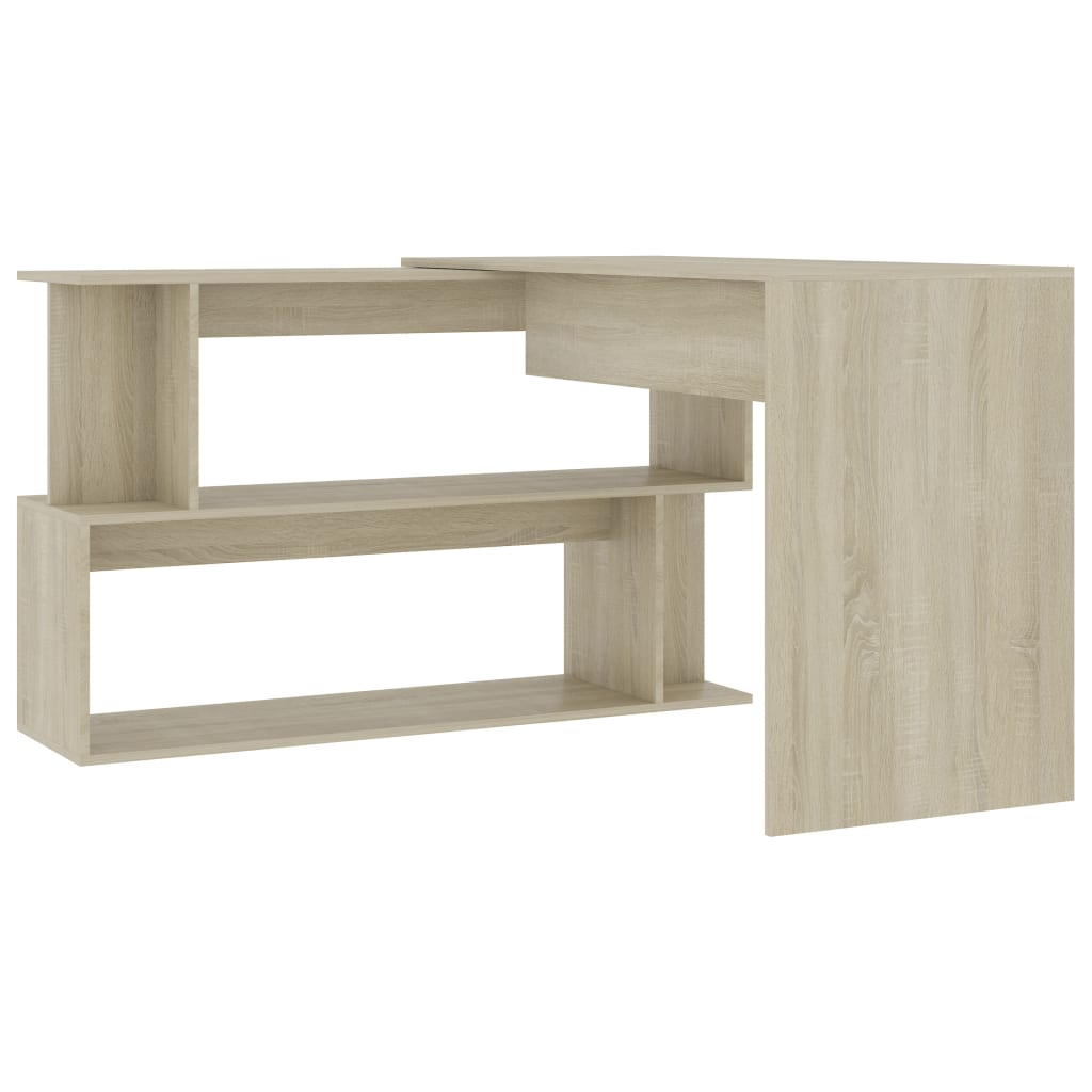 Corner Desk Sonoma Oak 200x50x76 cm Chipboard- Desks - HomeShopIreland - Home Shop Ireland - Desks - Corner Desk Sonoma Oak 200x50x76 cm Chipboard