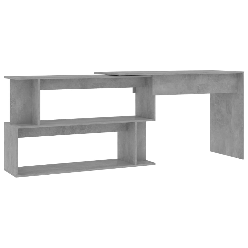 Corner Desk Concrete Grey 200x50x76 cm Chipboard- Desks - HomeShopIreland - Home Shop Ireland - Desks - Corner Desk Concrete Grey 200x50x76 cm Chipboard