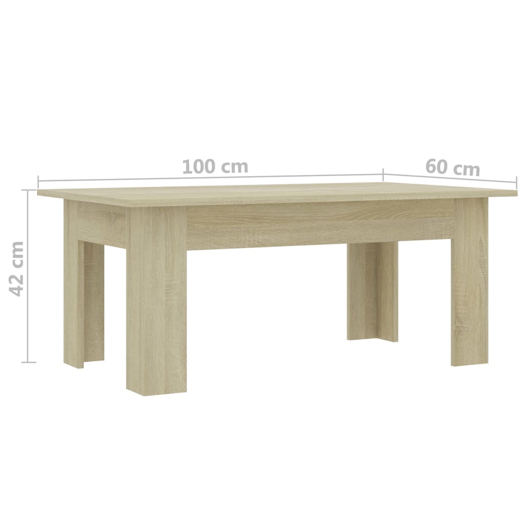Coffee Table Sonoma Oak 100x60x42 cm Chipboard- Coffee Tables - HomeShopIreland - Home Shop Ireland - Coffee Tables - Coffee Table Sonoma Oak 100x60x42 cm Chipboard