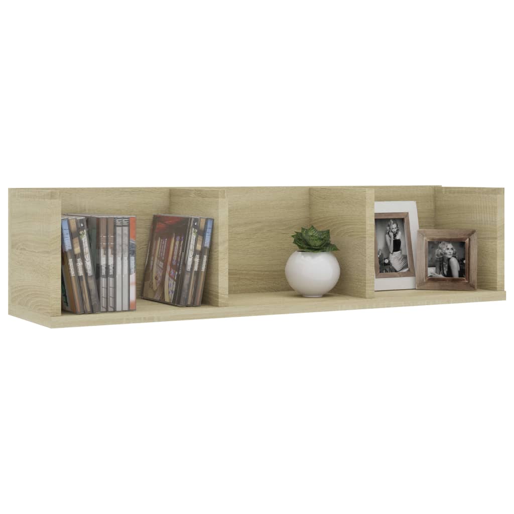 CD Wall Shelf Sonoma Oak 75x18x18 cm Chipboard- Wall Shelves & Ledges - HomeShopIreland - Home Shop Ireland - Wall Shelves & Ledges - CD Wall Shelf Sonoma Oak 75x18x18 cm Chipboard