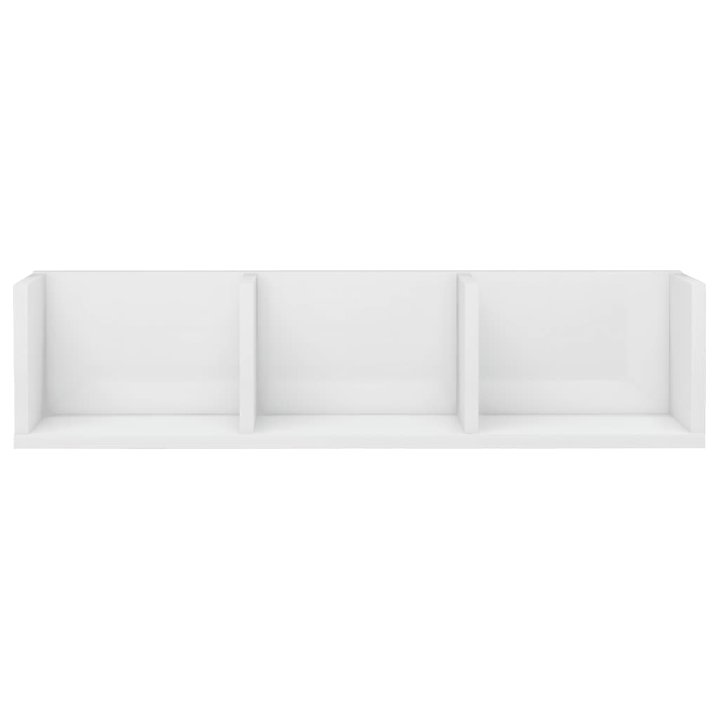 CD Wall Shelf High Gloss White 75x18x18 cm Chipboard- Wall Shelves & Ledges - HomeShopIreland - Home Shop Ireland - Wall Shelves & Ledges - CD Wall Shelf High Gloss White 75x18x18 cm Chipboard