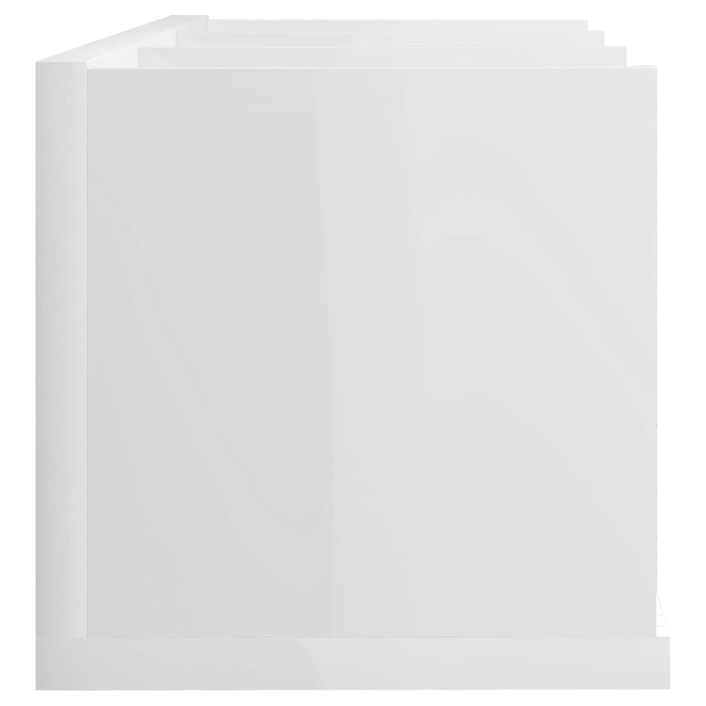 CD Wall Shelf High Gloss White 75x18x18 cm Chipboard- Wall Shelves & Ledges - HomeShopIreland - Home Shop Ireland - Wall Shelves & Ledges - CD Wall Shelf High Gloss White 75x18x18 cm Chipboard