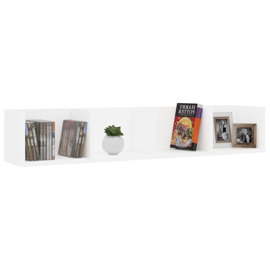 CD Wall Shelf White 100x18x18 cm Chipboard- Wall Shelves & Ledges - HomeShopIreland - Home Shop Ireland - Wall Shelves & Ledges - CD Wall Shelf White 100x18x18 cm Chipboard