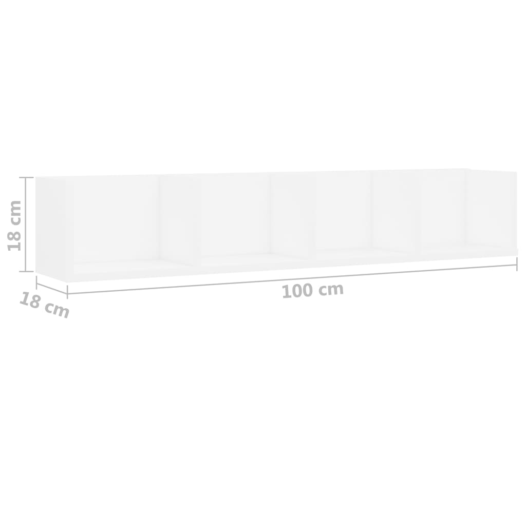 CD Wall Shelf White 100x18x18 cm Chipboard- Wall Shelves & Ledges - HomeShopIreland - Home Shop Ireland - Wall Shelves & Ledges - CD Wall Shelf White 100x18x18 cm Chipboard