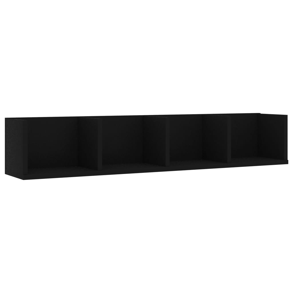 CD Wall Shelf Black 100x18x18 cm Chipboard- Wall Shelves & Ledges - HomeShopIreland - Home Shop Ireland - Wall Shelves & Ledges - CD Wall Shelf Black 100x18x18 cm Chipboard