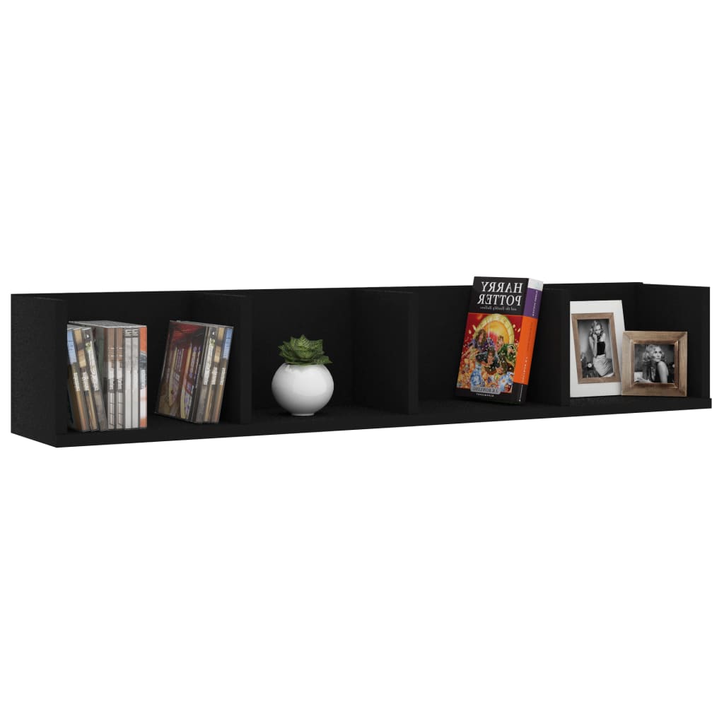 CD Wall Shelf Black 100x18x18 cm Chipboard- Wall Shelves & Ledges - HomeShopIreland - Home Shop Ireland - Wall Shelves & Ledges - CD Wall Shelf Black 100x18x18 cm Chipboard