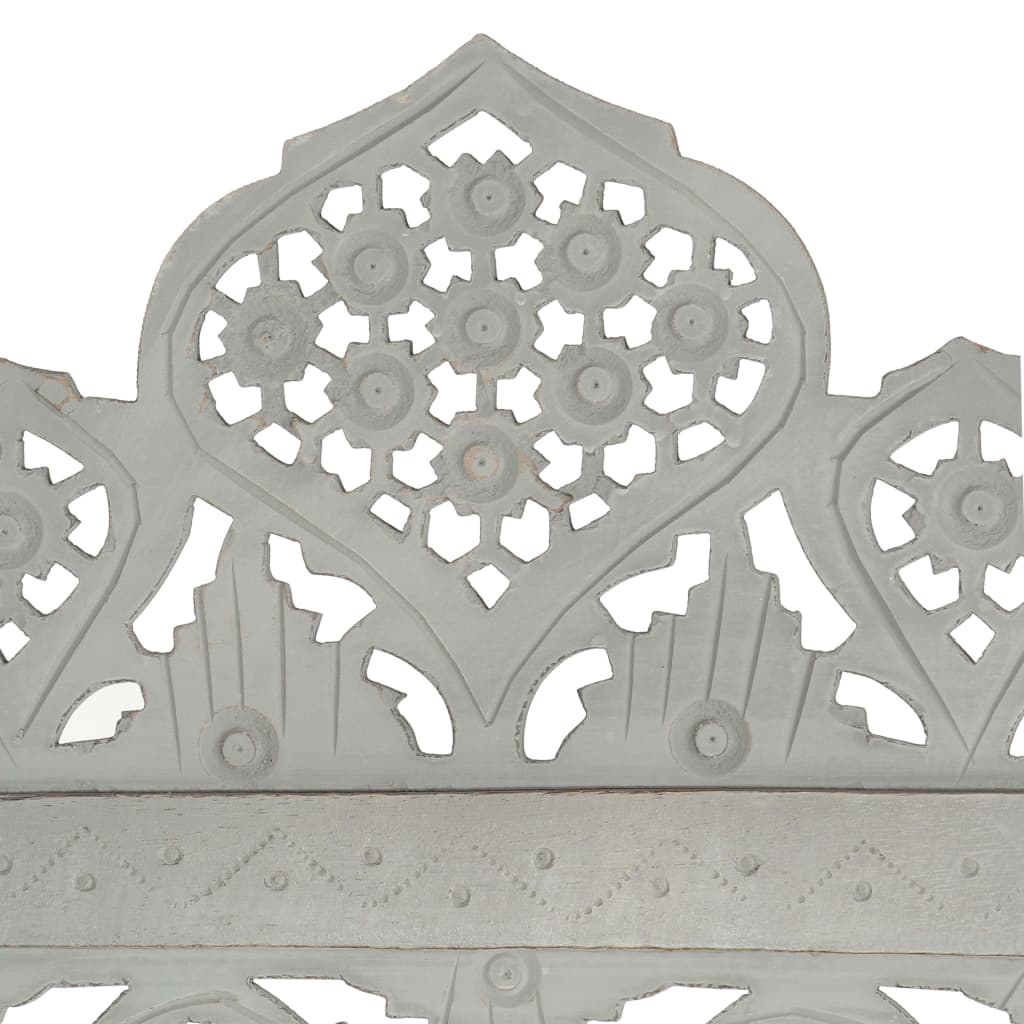 Hand carved 4-Panel Room Divider Grey 160x165 cm Solid Mango Wood- Room Dividers - HomeShopIreland - Home Shop Ireland - Room Dividers - Hand carved 4-Panel Room Divider Grey 160x165 cm Solid Mango Wood