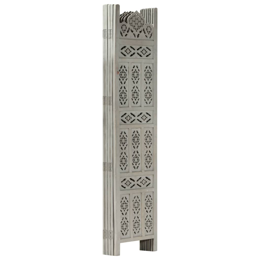 Hand carved 5-Panel Room Divider Grey 200x165 cm Solid Mango Wood- Room Dividers - HomeShopIreland - Home Shop Ireland - Room Dividers - Hand carved 5-Panel Room Divider Grey 200x165 cm Solid Mango Wood