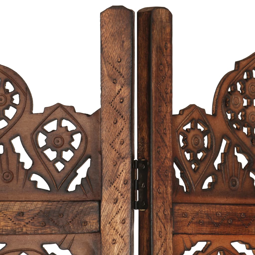 Hand carved 5-Panel Room Divider Brown 200x165 cm Solid Mango Wood- Room Dividers - HomeShopIreland - Home Shop Ireland - Room Dividers - Hand carved 5-Panel Room Divider Brown 200x165 cm Solid Mango Wood