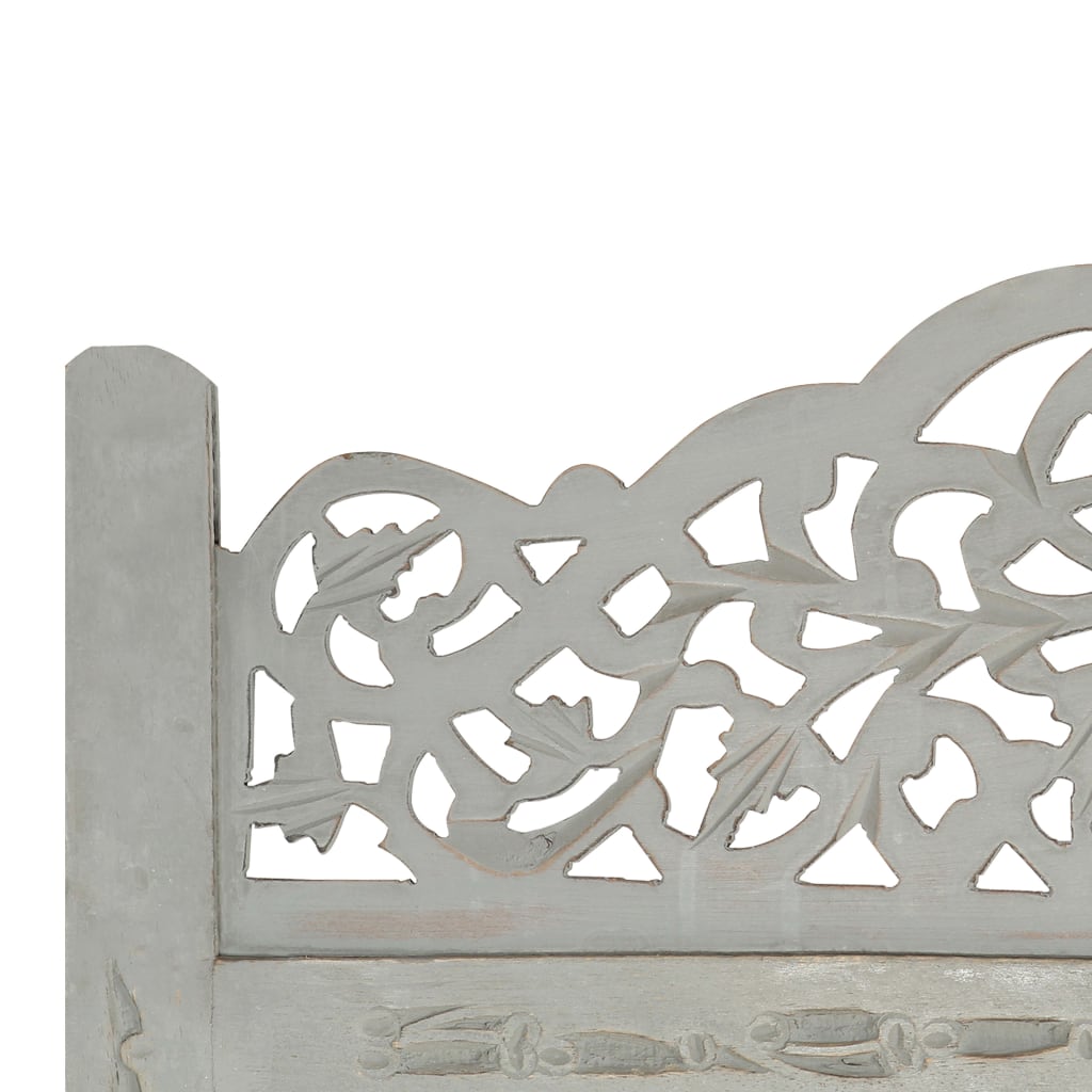 Hand carved 4-Panel Room Divider Grey 160x165 cm Solid Mango Wood- Room Dividers - HomeShopIreland - Home Shop Ireland - Room Dividers - Hand carved 4-Panel Room Divider Grey 160x165 cm Solid Mango Wood