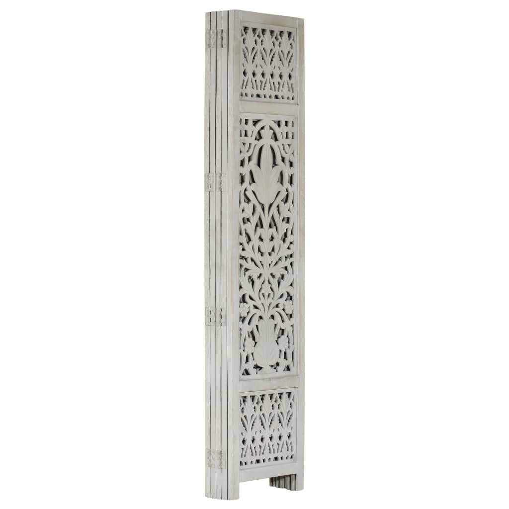 Hand Carved 5-Panel Room Divider Grey 200x165 cm Solid Mango Wood- Room Dividers - HomeShopIreland - Home Shop Ireland - Room Dividers - Hand Carved 5-Panel Room Divider Grey 200x165 cm Solid Mango Wood