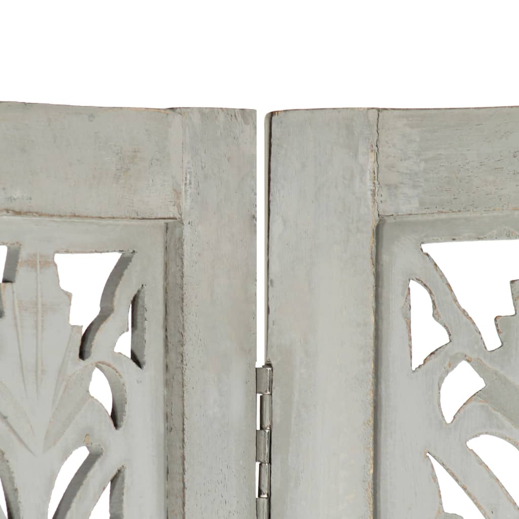 Hand Carved 5-Panel Room Divider Grey 200x165 cm Solid Mango Wood- Room Dividers - HomeShopIreland - Home Shop Ireland - Room Dividers - Hand Carved 5-Panel Room Divider Grey 200x165 cm Solid Mango Wood