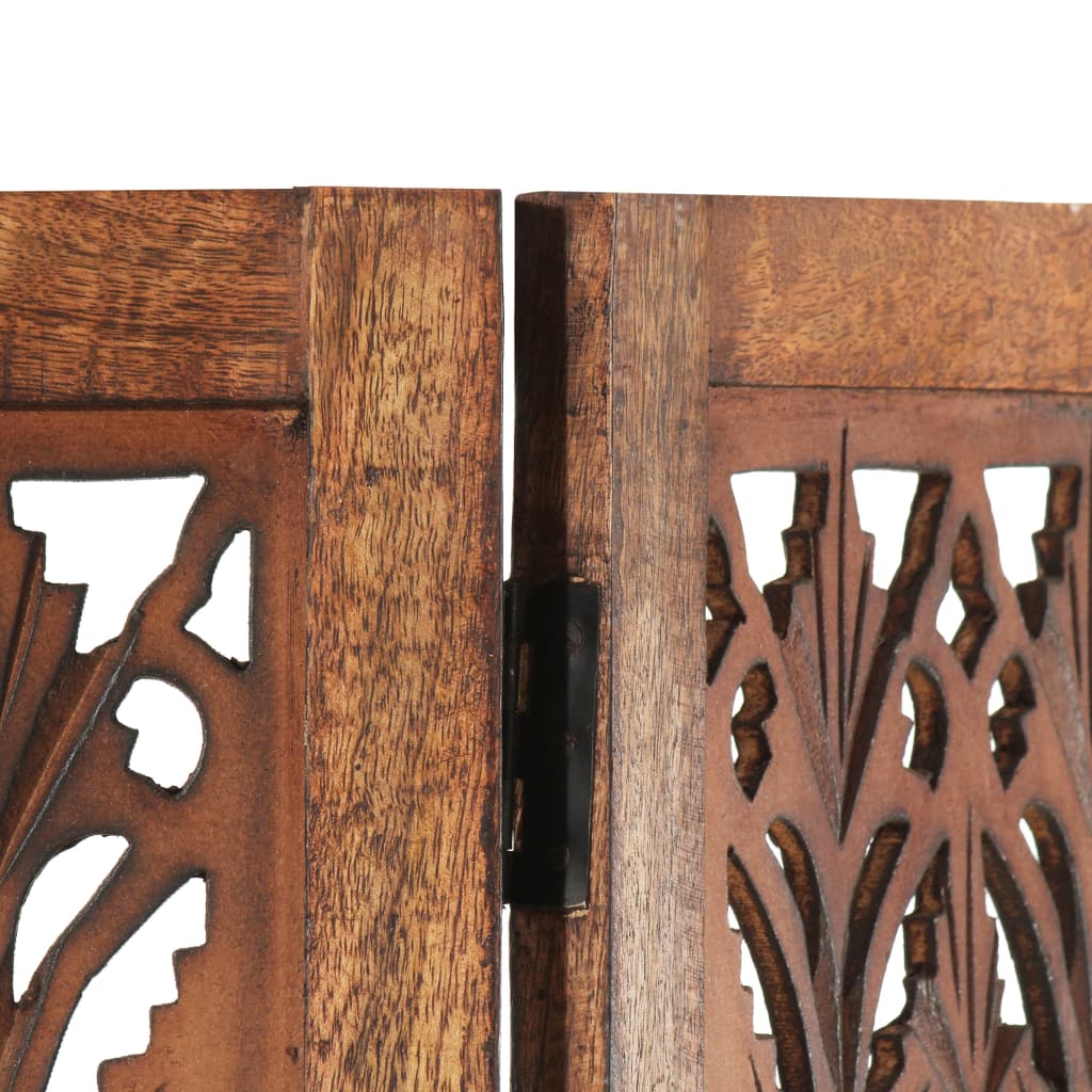 Hand Carved 5-Panel Room Divider Brown 200x165 cm Solid Mango Wood- Room Dividers - HomeShopIreland - Home Shop Ireland - Room Dividers - Hand Carved 5-Panel Room Divider Brown 200x165 cm Solid Mango Wood