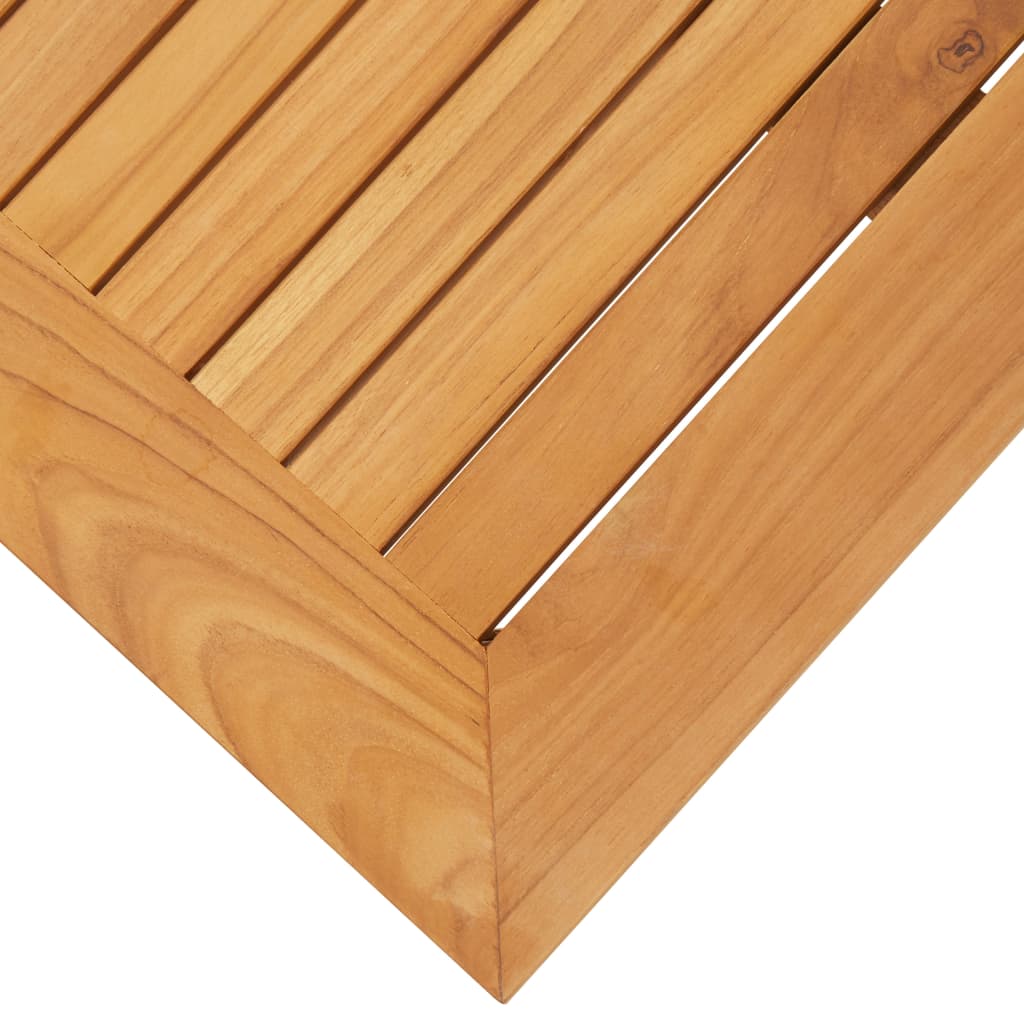 Garden Side Table 45x45x38 cm Solid Teak Wood and Stainless Steel- Outdoor Tables - HomeShopIreland - Home Shop Ireland - Outdoor Tables - Garden Side Table 45x45x38 cm Solid Teak Wood and Stainless Steel