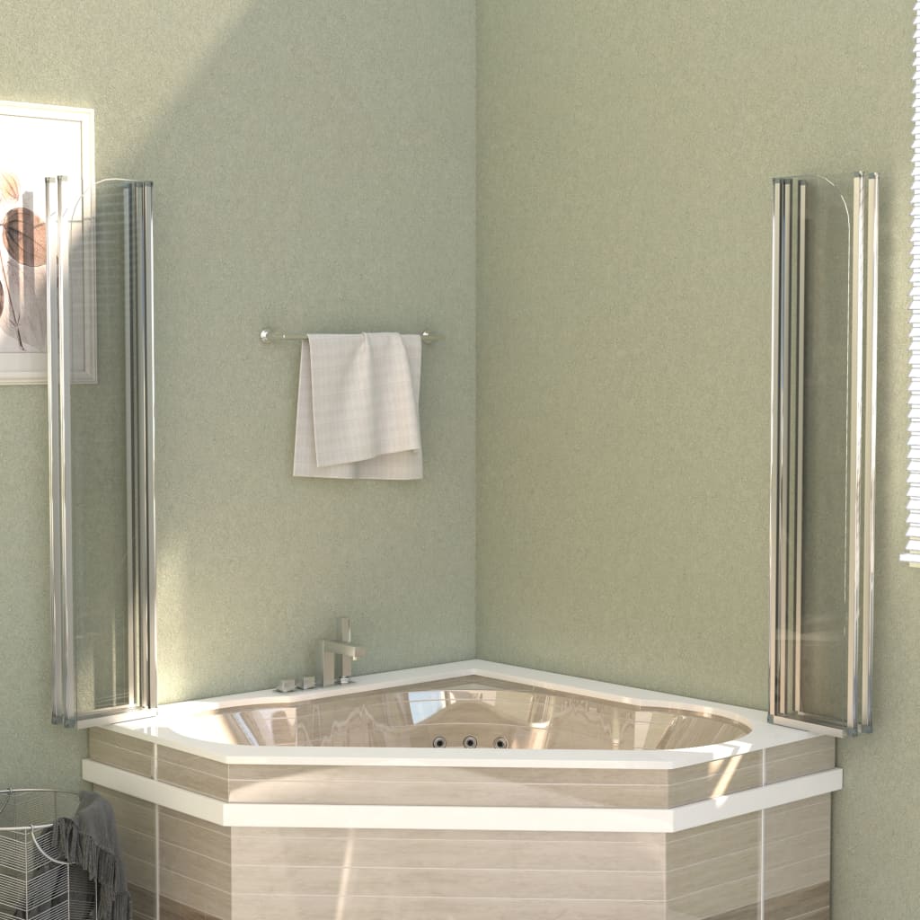 Bath Enclosure 120x140 cm Tempered Glass Transparent- Shower Doors & Enclosures - HomeShopIreland - Home Shop Ireland - Shower Doors & Enclosures - Bath Enclosure 120x140 cm Tempered Glass Transparent