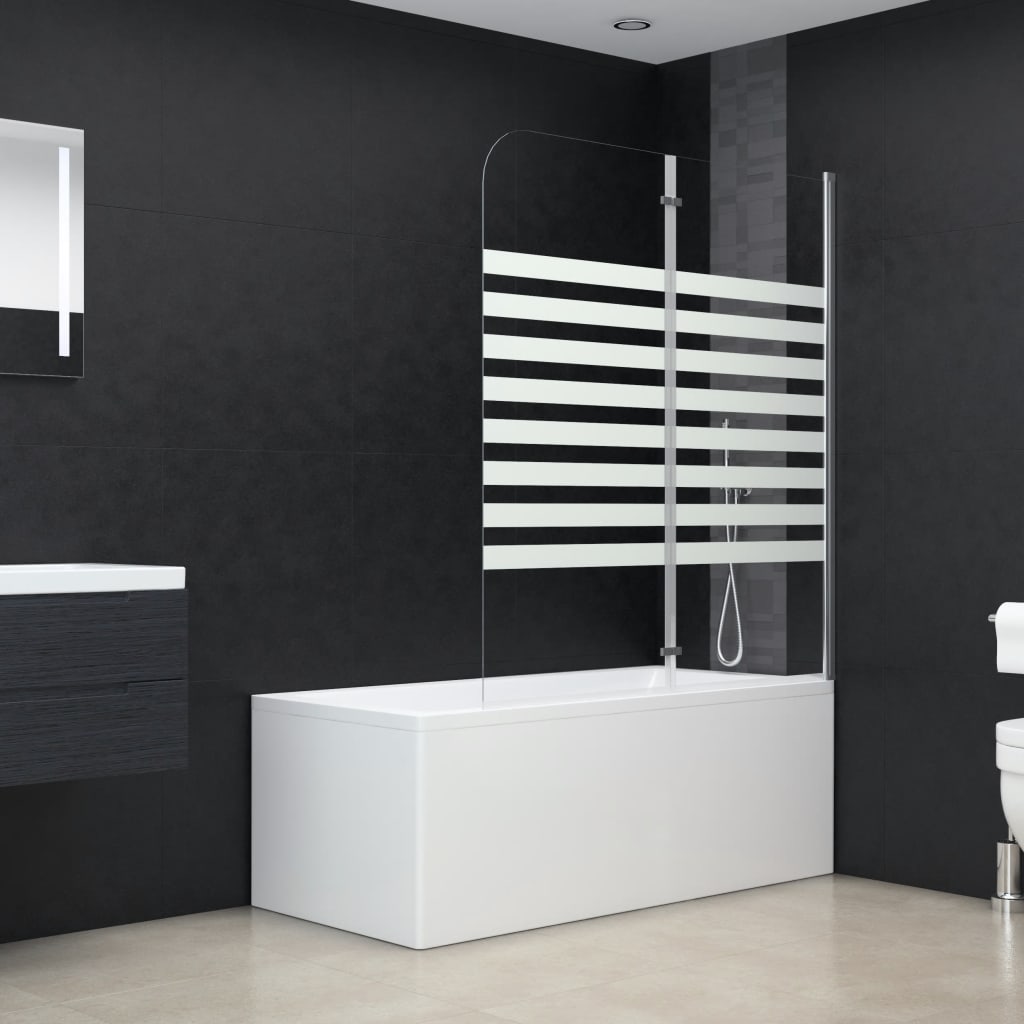 Bath Enclosure 120x140 cm Tempered Glass Stripe- Shower Doors & Enclosures - HomeShopIreland - Home Shop Ireland - Shower Doors & Enclosures - Bath Enclosure 120x140 cm Tempered Glass Stripe