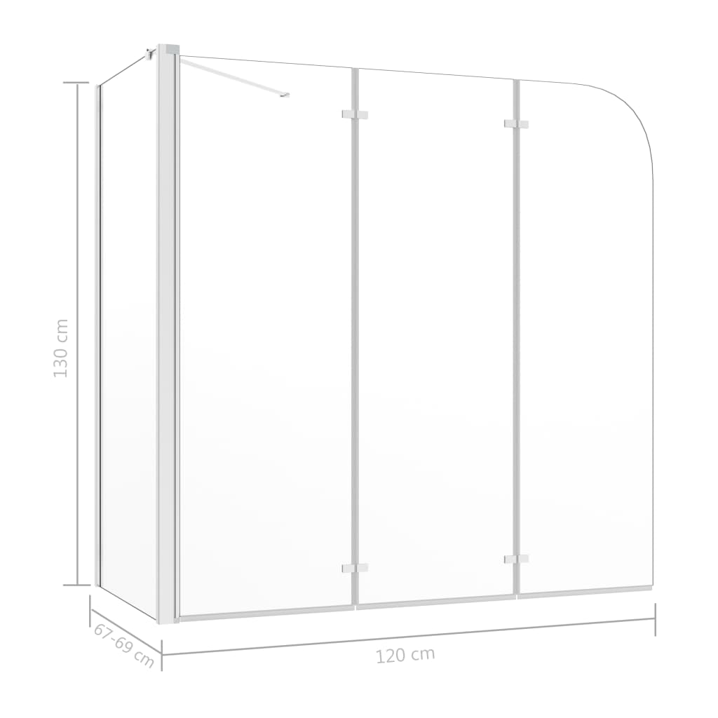 Bath Enclosure 120x69x130 cm Tempered Glass Transparent- Shower Doors & Enclosures - HomeShopIreland - Home Shop Ireland - Shower Doors & Enclosures - Bath Enclosure 120x69x130 cm Tempered Glass Transparent