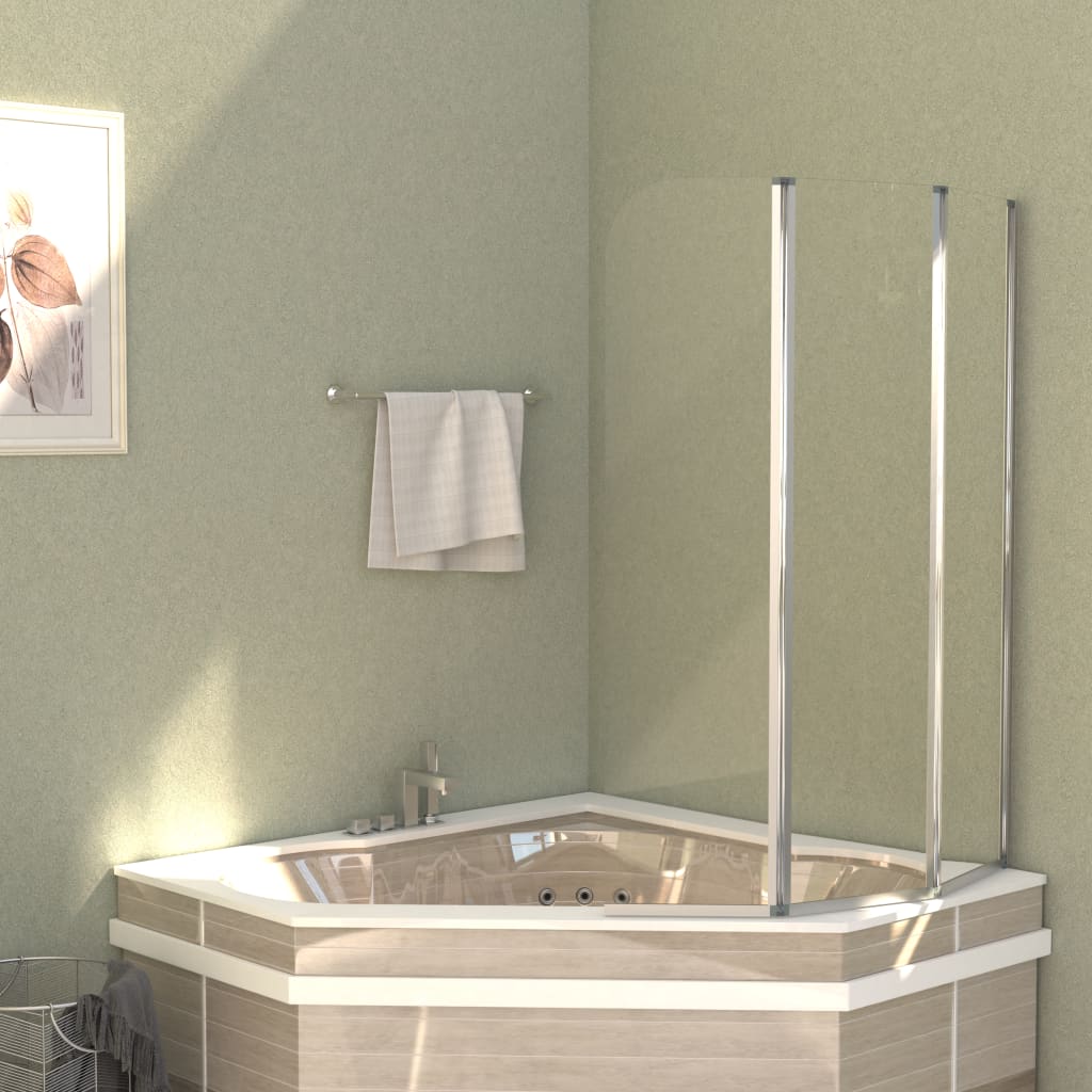 Bath Enclosures 2 pcs 104x130 cm Tempered Glass Transparent- Shower Doors & Enclosures - HomeShopIreland - Home Shop Ireland - Shower Doors & Enclosures - Bath Enclosures 2 pcs 104x130 cm Tempered Glass Transparent