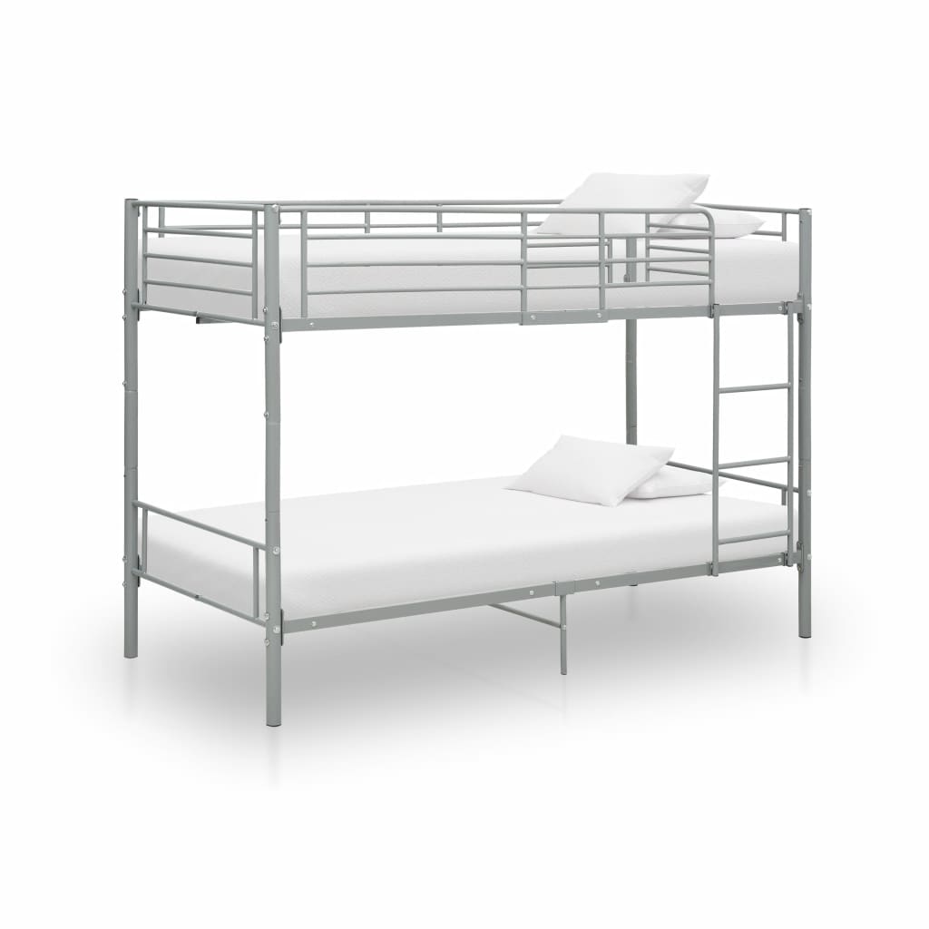 Bunk Bed Grey Metal 90x200 cm- Beds & Bed Frames - HomeShopIreland - Home Shop Ireland - Beds & Bed Frames - Bunk Bed Grey Metal 90x200 cm