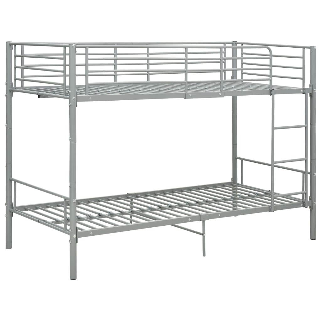 Bunk Bed Grey Metal 90x200 cm- Beds & Bed Frames - HomeShopIreland - Home Shop Ireland - Beds & Bed Frames - Bunk Bed Grey Metal 90x200 cm