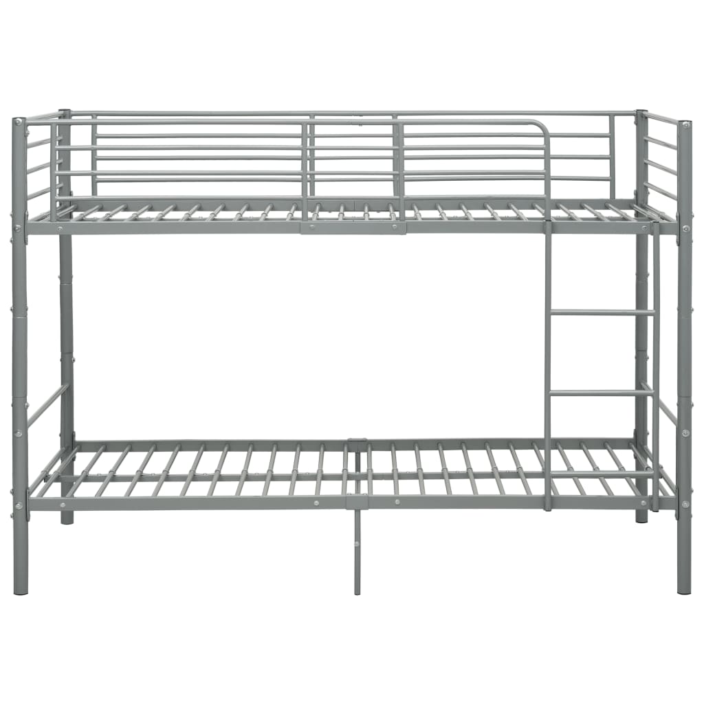 Bunk Bed Grey Metal 90x200 cm- Beds & Bed Frames - HomeShopIreland - Home Shop Ireland - Beds & Bed Frames - Bunk Bed Grey Metal 90x200 cm