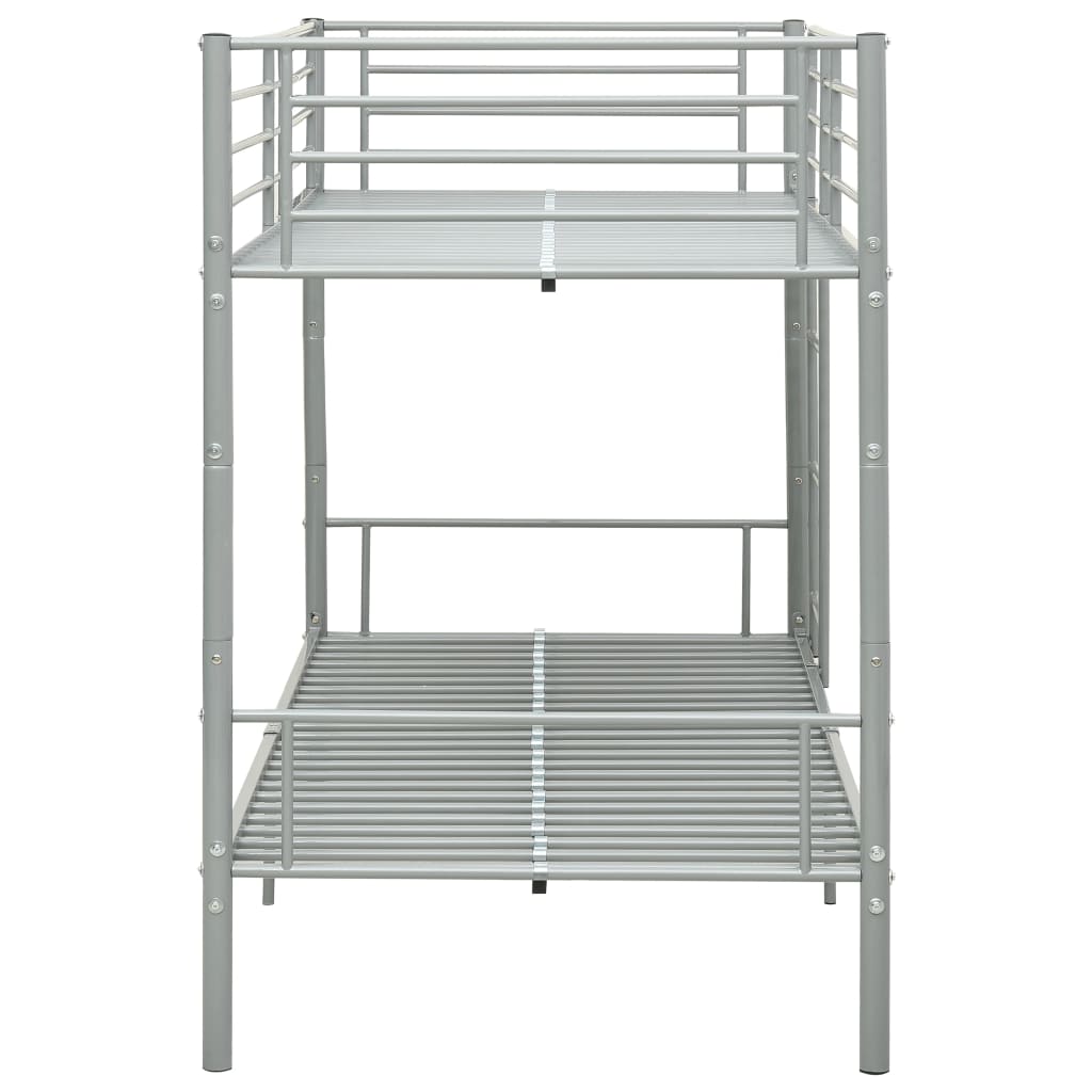 Bunk Bed Grey Metal 90x200 cm- Beds & Bed Frames - HomeShopIreland - Home Shop Ireland - Beds & Bed Frames - Bunk Bed Grey Metal 90x200 cm