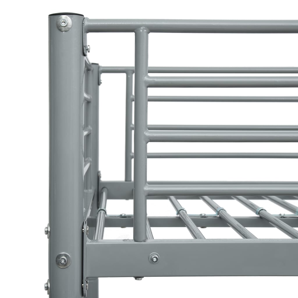 Bunk Bed Grey Metal 90x200 cm- Beds & Bed Frames - HomeShopIreland - Home Shop Ireland - Beds & Bed Frames - Bunk Bed Grey Metal 90x200 cm