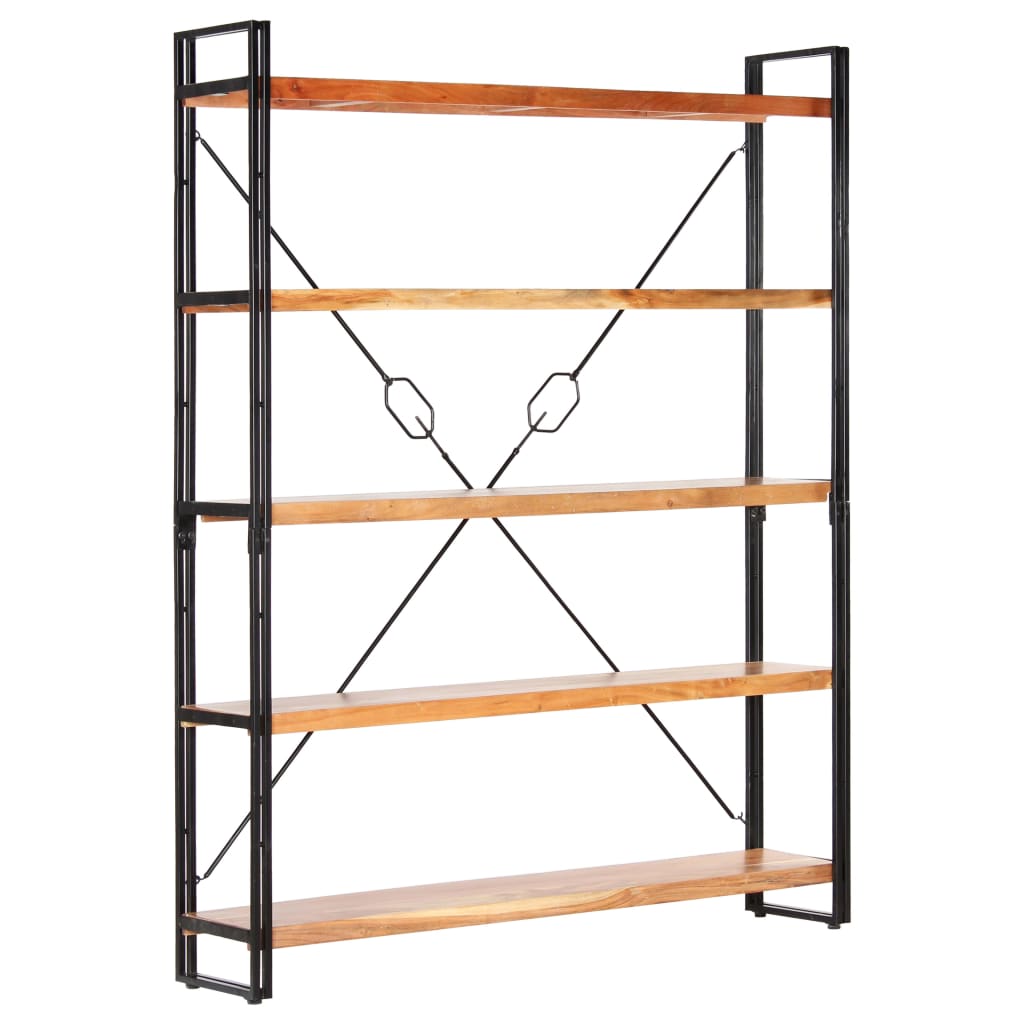 5-Tier Bookcase 140x30x180 cm Solid Acacia Wood- Bookcases & Standing Shelves - HomeShopIreland - Home Shop Ireland - Bookcases & Standing Shelves - 5-Tier Bookcase 140x30x180 cm Solid Acacia Wood