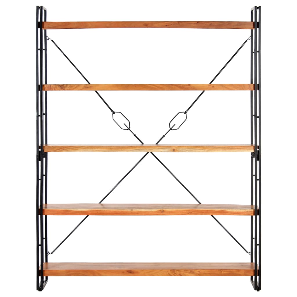 5-Tier Bookcase 140x30x180 cm Solid Acacia Wood- Bookcases & Standing Shelves - HomeShopIreland - Home Shop Ireland - Bookcases & Standing Shelves - 5-Tier Bookcase 140x30x180 cm Solid Acacia Wood