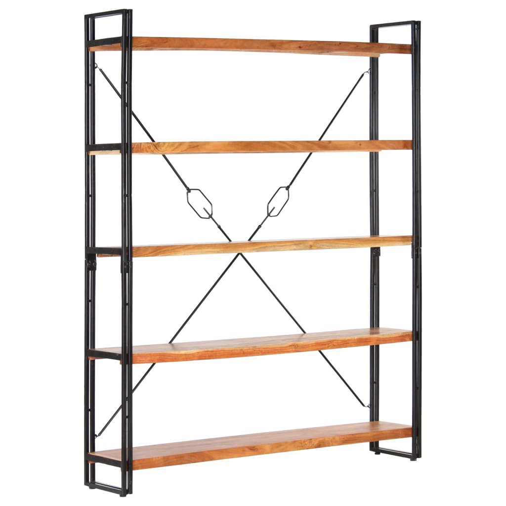 5-Tier Bookcase 140x30x180 cm Solid Acacia Wood- Bookcases & Standing Shelves - HomeShopIreland - Home Shop Ireland - Bookcases & Standing Shelves - 5-Tier Bookcase 140x30x180 cm Solid Acacia Wood