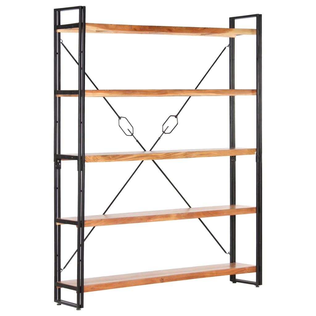 5-Tier Bookcase 140x30x180 cm Solid Acacia Wood- Bookcases & Standing Shelves - HomeShopIreland - Home Shop Ireland - Bookcases & Standing Shelves - 5-Tier Bookcase 140x30x180 cm Solid Acacia Wood