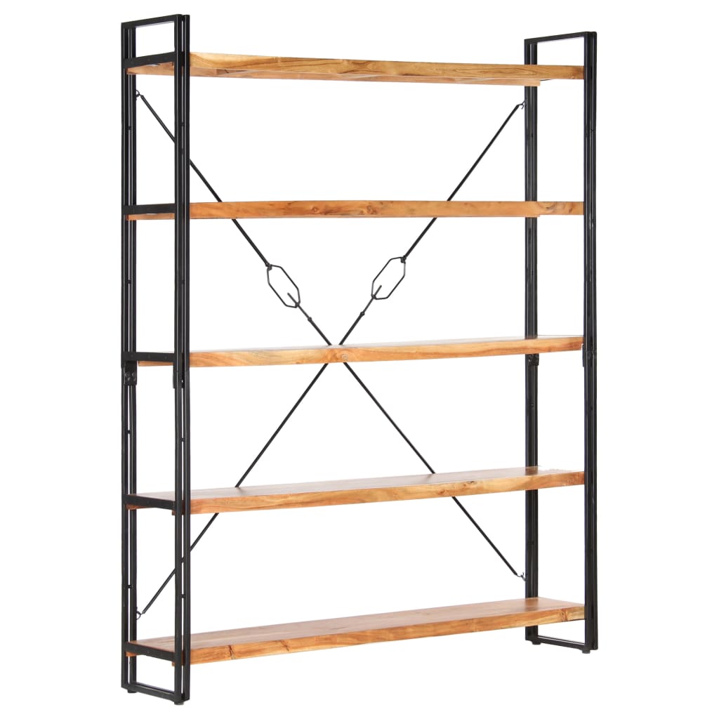 5-Tier Bookcase 140x30x180 cm Solid Acacia Wood- Bookcases & Standing Shelves - HomeShopIreland - Home Shop Ireland - Bookcases & Standing Shelves - 5-Tier Bookcase 140x30x180 cm Solid Acacia Wood