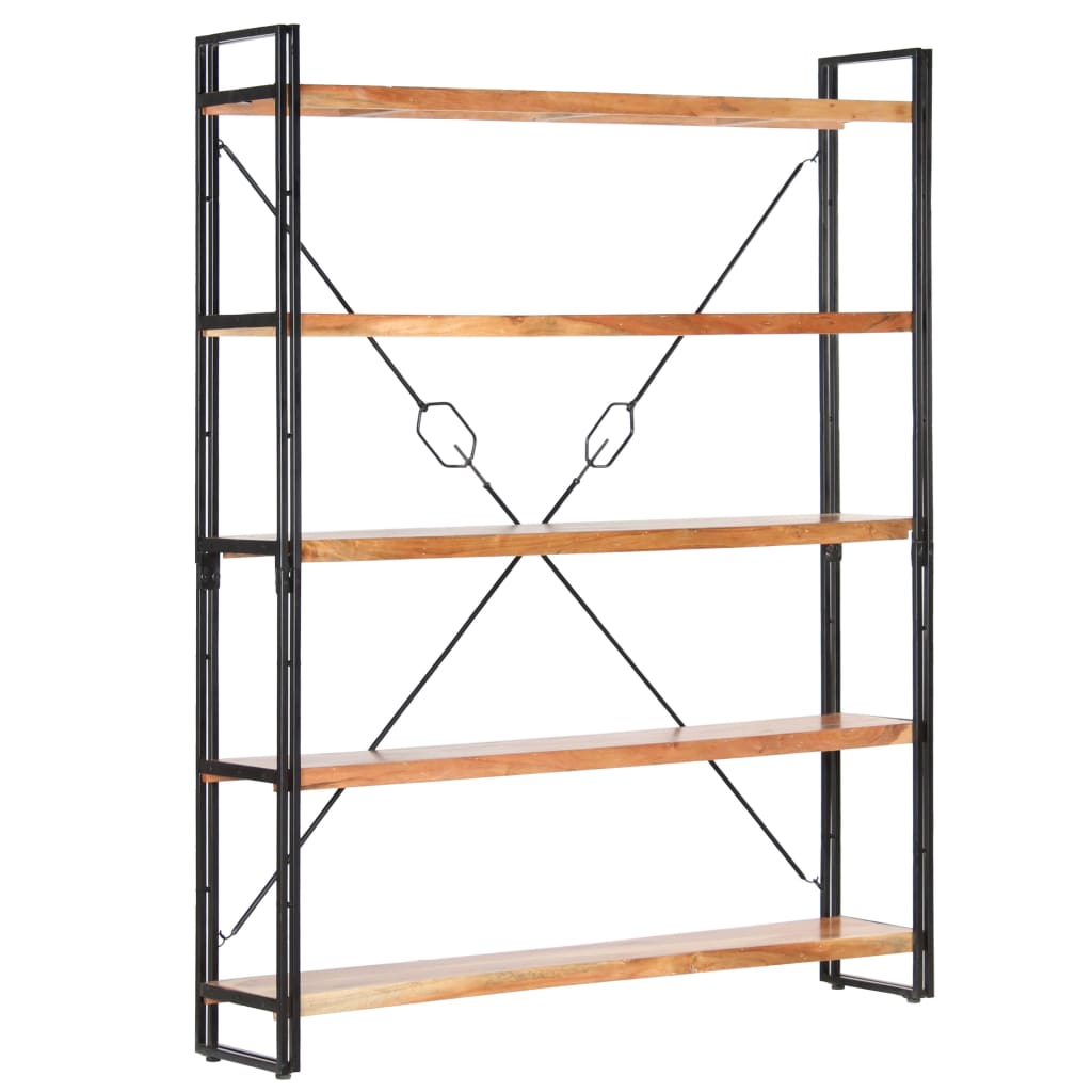 5-Tier Bookcase 140x30x180 cm Solid Acacia Wood- Bookcases & Standing Shelves - HomeShopIreland - Home Shop Ireland - Bookcases & Standing Shelves - 5-Tier Bookcase 140x30x180 cm Solid Acacia Wood